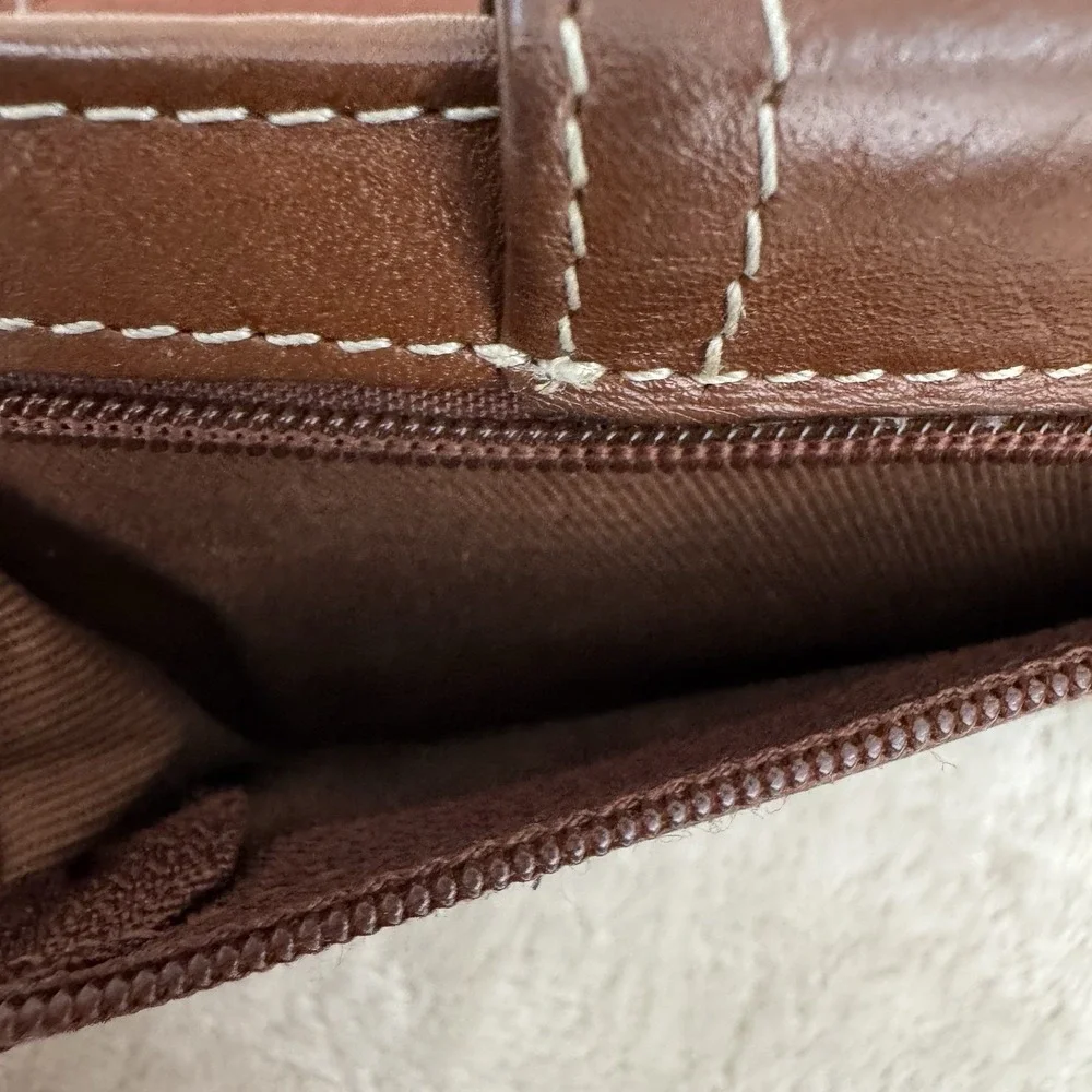 Fossil Texas Longhorns Brown Genuine Leather Bifold Tab Wallet Organizer NCAA